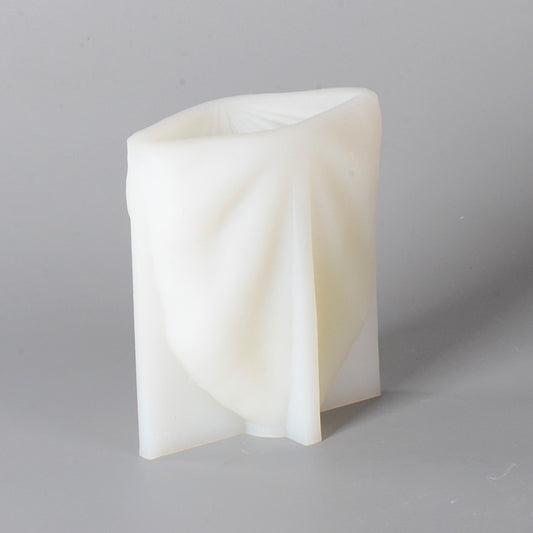 Fan-Leaf Silicone Candle Mold. Finished candle examples may be shown; wax, wicks and candles are not included.