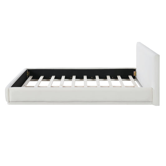 White Upholstered King Bed Frame