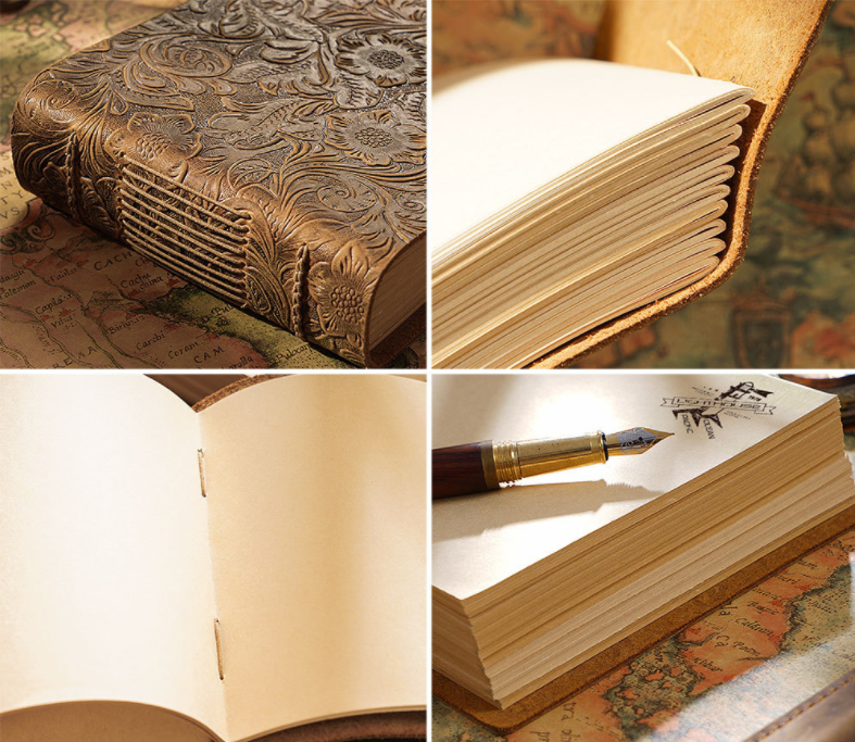 Brown Leather Open-Spine Sketchbook