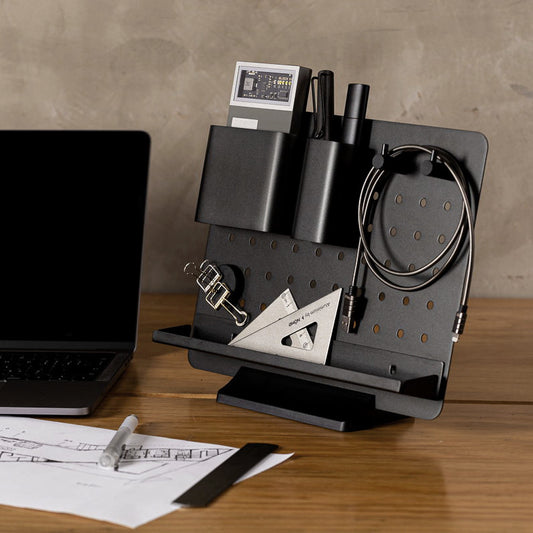 Metal Desktop Organizer Board with Storage Compartments