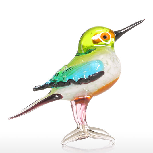 Colorful Glass Bird Sculpture