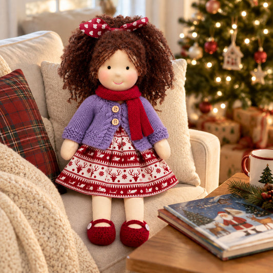 Eleanor - Handmade Christmas Cloth Doll with Gift Box