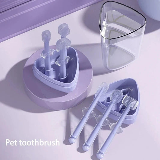 Three-Piece Pet Toothbrush Set with Storage Cup - View 2