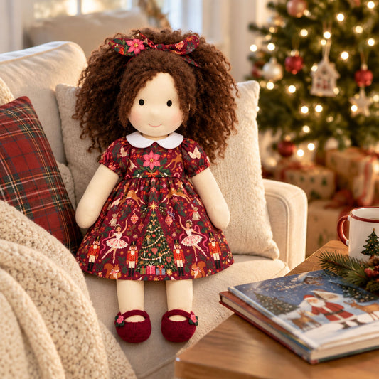 Eleanor - Handmade Christmas Cloth Doll with Gift Box