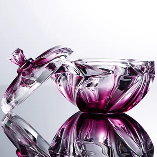 Purple Swirl Glass Lidded Jar