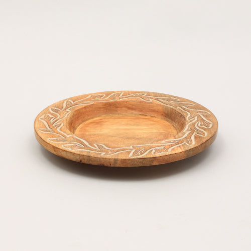 Handcrafted Wooden Charger Plate, 13 Inch