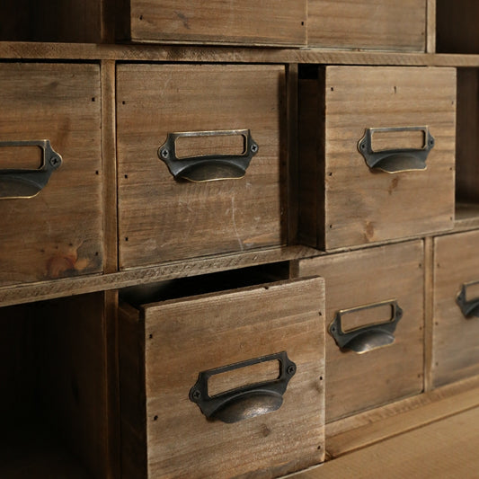 Wooden Desktop Cubby Organizer with Eight Drawers