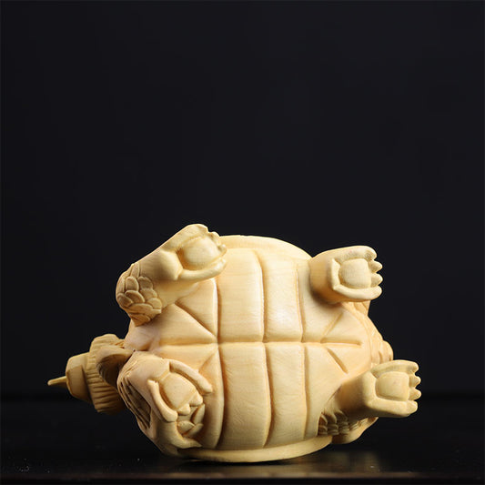 Dragon Tortoise Wood Figurine