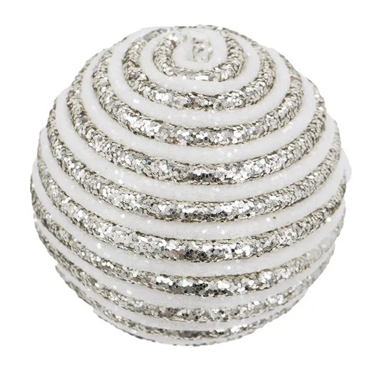 Silver Christmas Ball Ornaments, 3.9 Inch, Set of 12