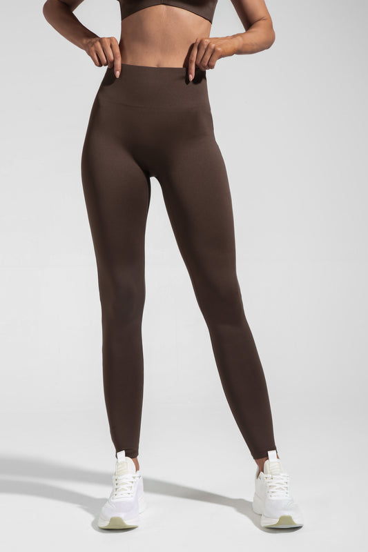 Veloura Sports Bra and Leggings Set - Espresso Brown - Leggings