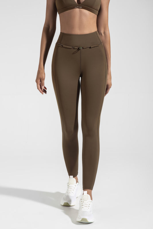 Sculpt Belt Leggings - Teal Brown