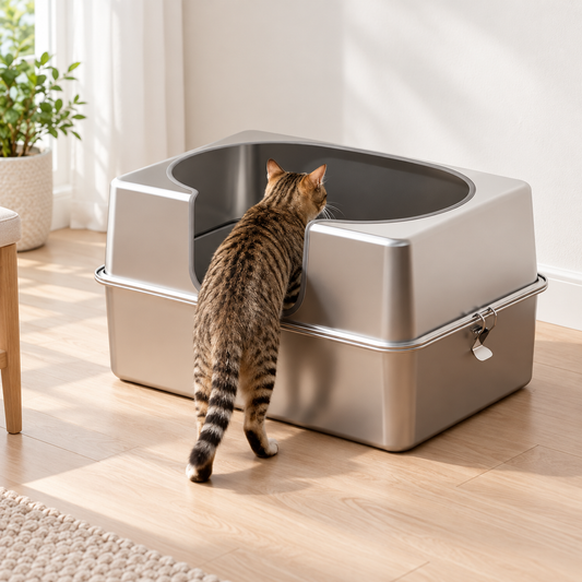 Extra-Large Stainless Steel Cat Litter Pan - product view 2