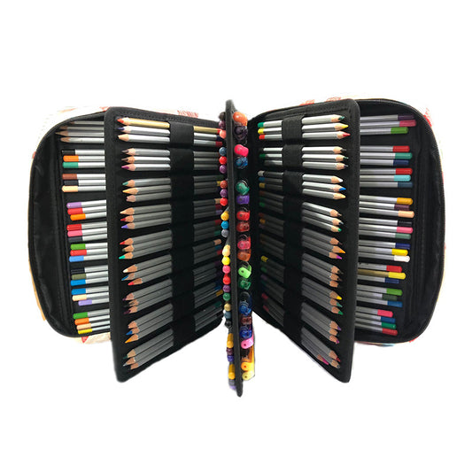 Large Zippered Art Pencil Organizer Case