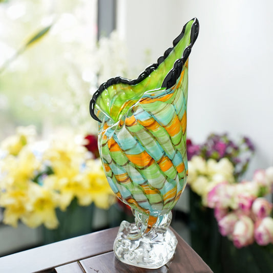 Green Glass Conch Sculpture