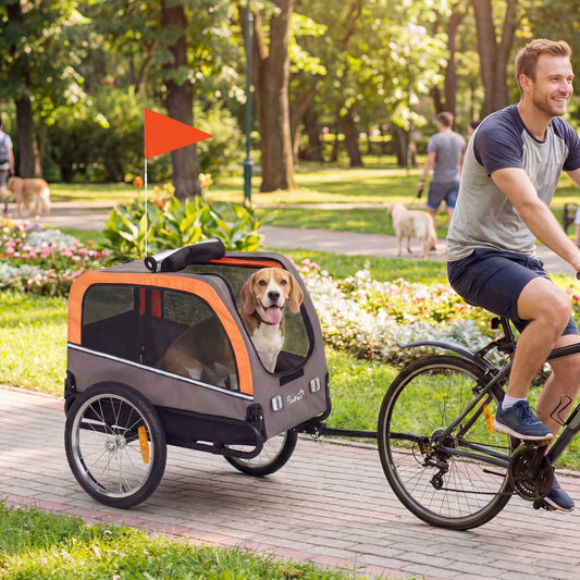 Pet Bicycle Trailer with Front and Rear Openings - View 2