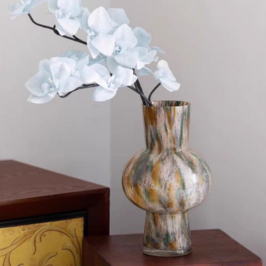 Gray-Green Marbled Glass Vase
