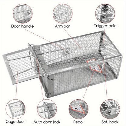 Set of Two Durable Mouse Traps - Heavy-Duty Reusable Traps with Quick Release Mechanism for Both Indoor And Outdoor