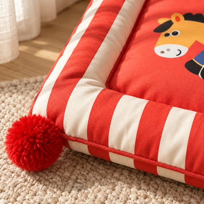 Striped Pet Bed with Removable Cover - product view 3