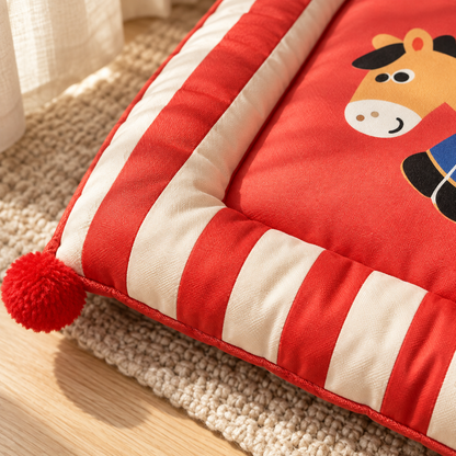 Striped Pet Bed with Removable Cover - product view 4