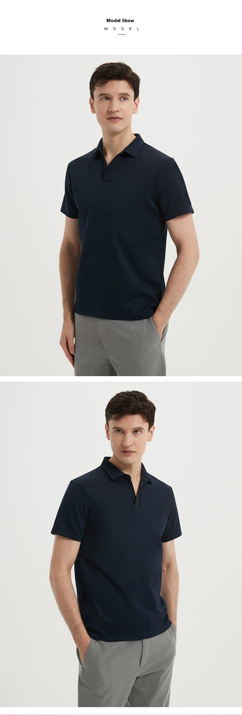 Men's Short-Sleeve Open-Collar Polo Shirt