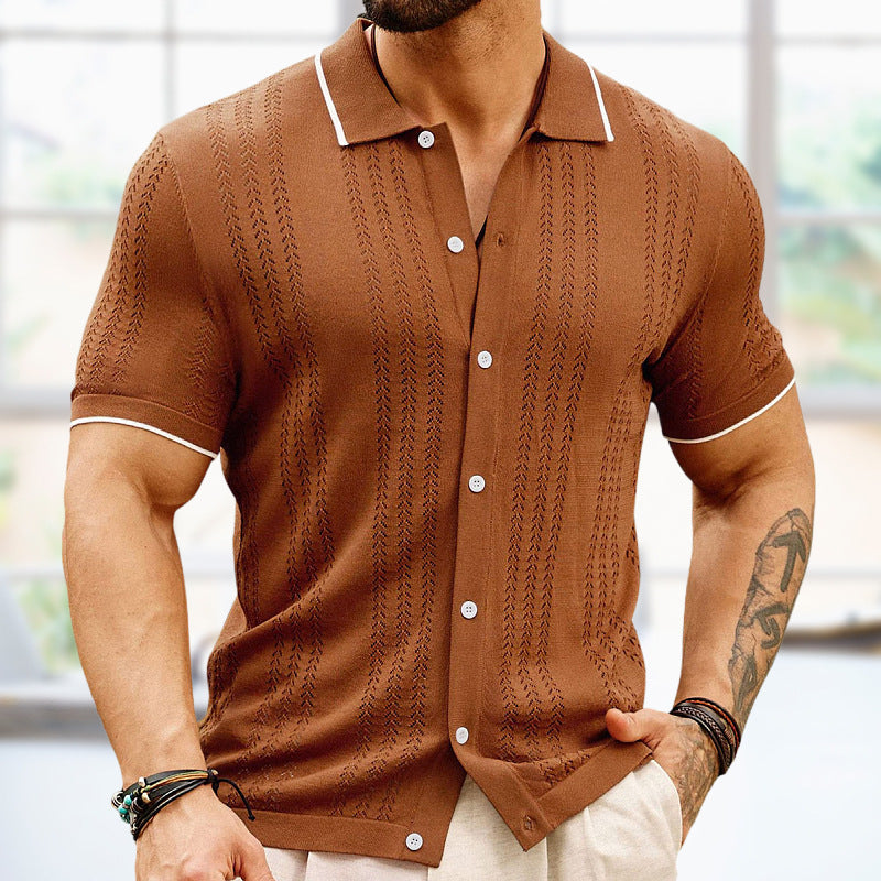 Men's Short-Sleeve Button Polo Shirt