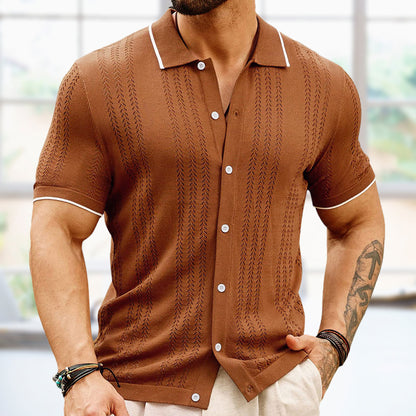 Men's Short-Sleeve Button Polo Shirt
