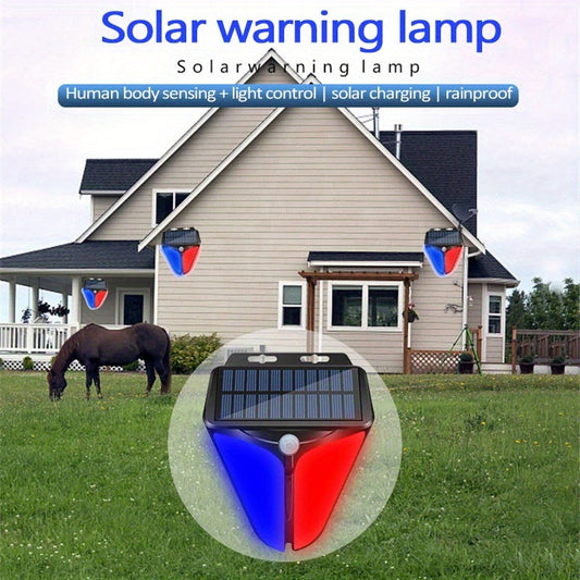 2Pack Solar Strobe Warning Lights with 90DB Alarm Outdoor 4 Working Modes Solar Power Motion Sensor Alarm Light Security