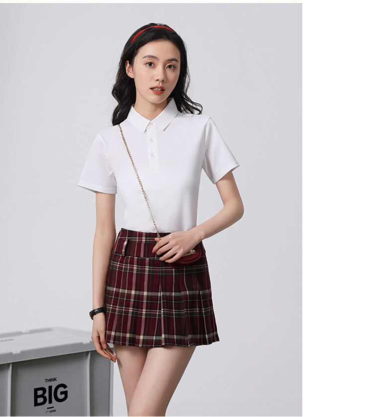 Short-Sleeve Solid-Color Polo Shirt