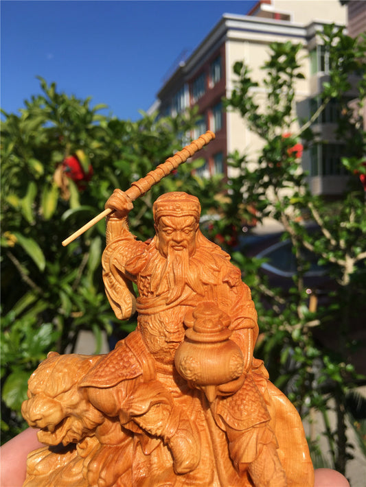 Zhao Gongming Wood Figurine