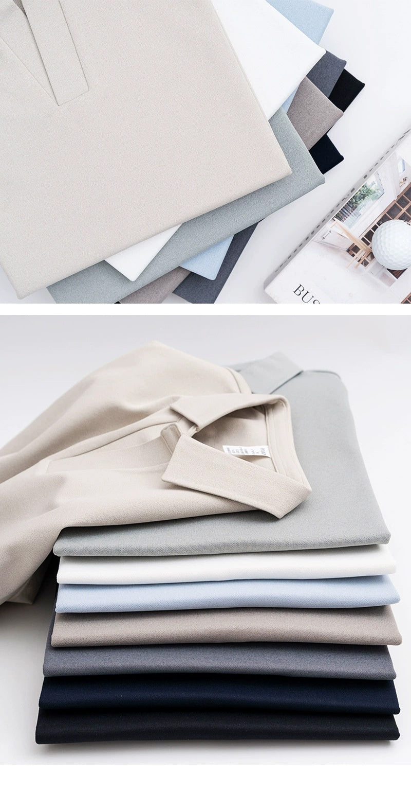 Men's Short-Sleeve Open-Collar Polo Shirt