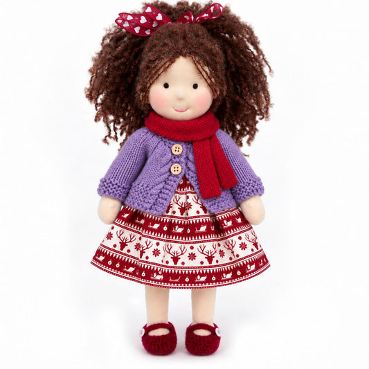 Eleanor - Handmade Christmas Cloth Doll with Gift Box