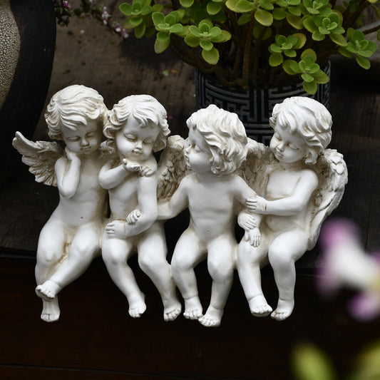 White Cherub Shelf Figurine