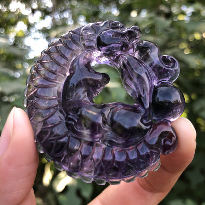 Purple Dragon Carving Ornament