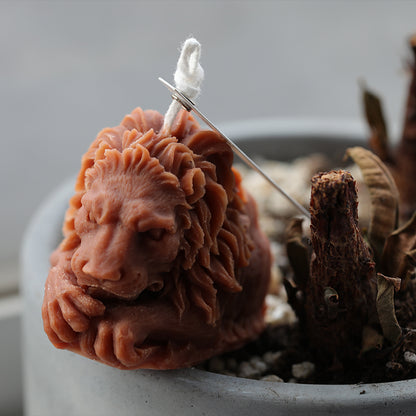 Lion Head Silicone Candle Mold. Finished candle examples may be shown; wax, wicks and candles are not included.