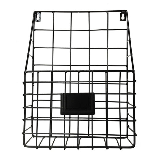 Grid-Wire Wall Magazine Pocket with Label Frame