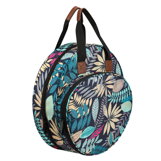 Round Embroidery Project Bag with Two Compartments