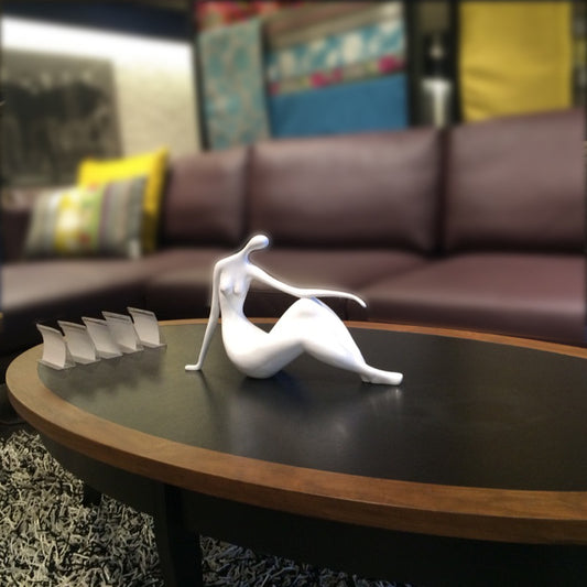 White Abstract Seated Figure
