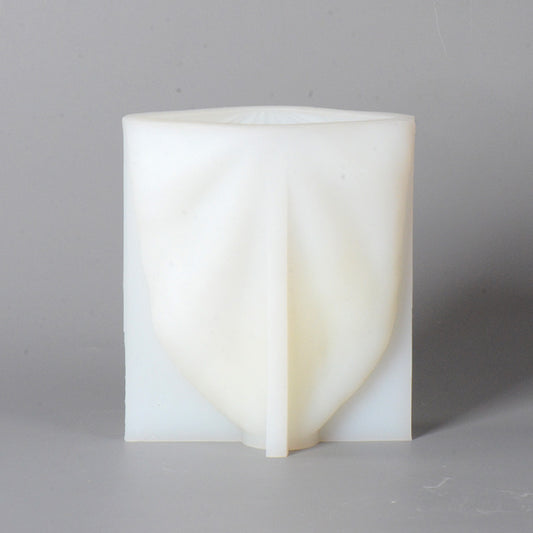 Fan-Leaf Silicone Candle Mold. Finished candle examples may be shown; wax, wicks and candles are not included.