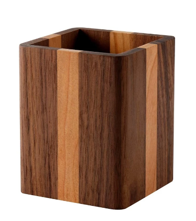 Square Wooden Desktop Pen Holder