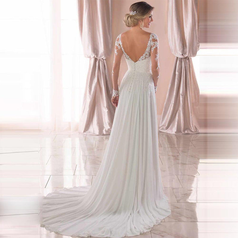 White Sleeveless Bridal Evening Gown