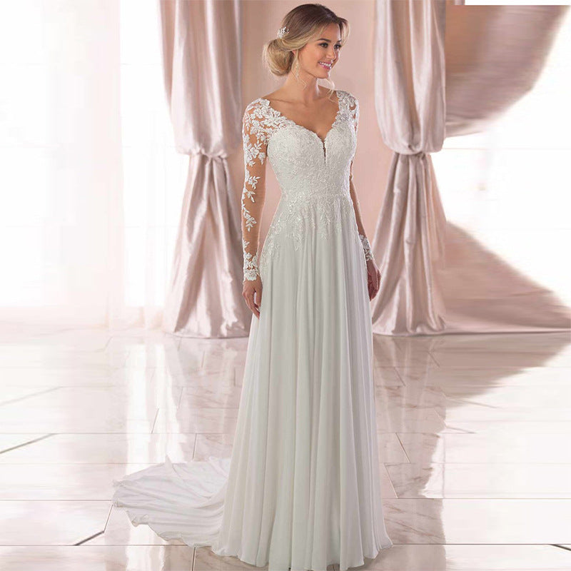 White Sleeveless Bridal Evening Gown