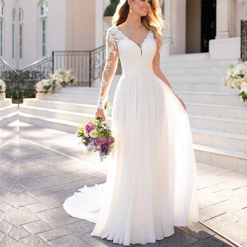 White Sleeveless Bridal Evening Gown