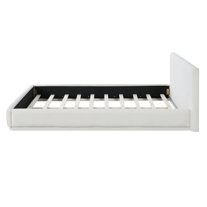 White Upholstered King Bed Frame