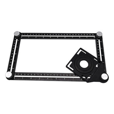 Six-Segment Folding Layout Ruler with Hole Locator
