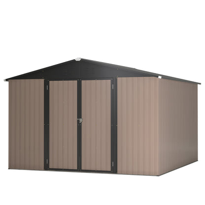 Brown Metal Garden Storage Shed