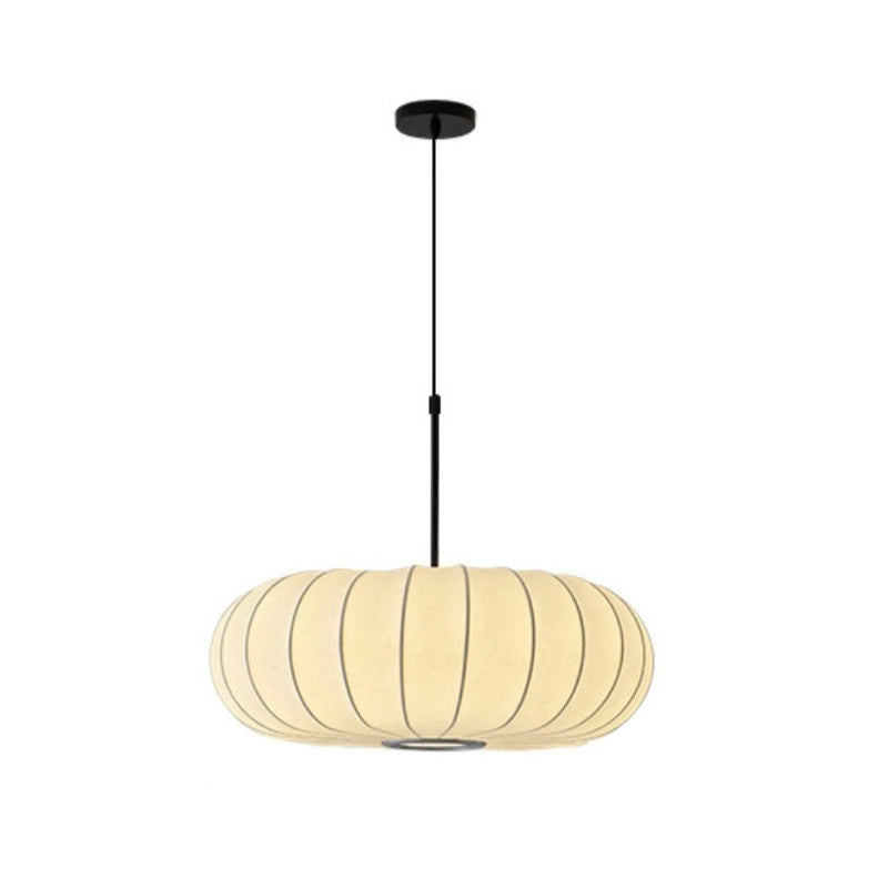 Rounded Fabric-Shade Pendant Light