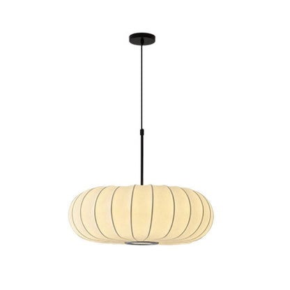 Rounded Fabric-Shade Pendant Light