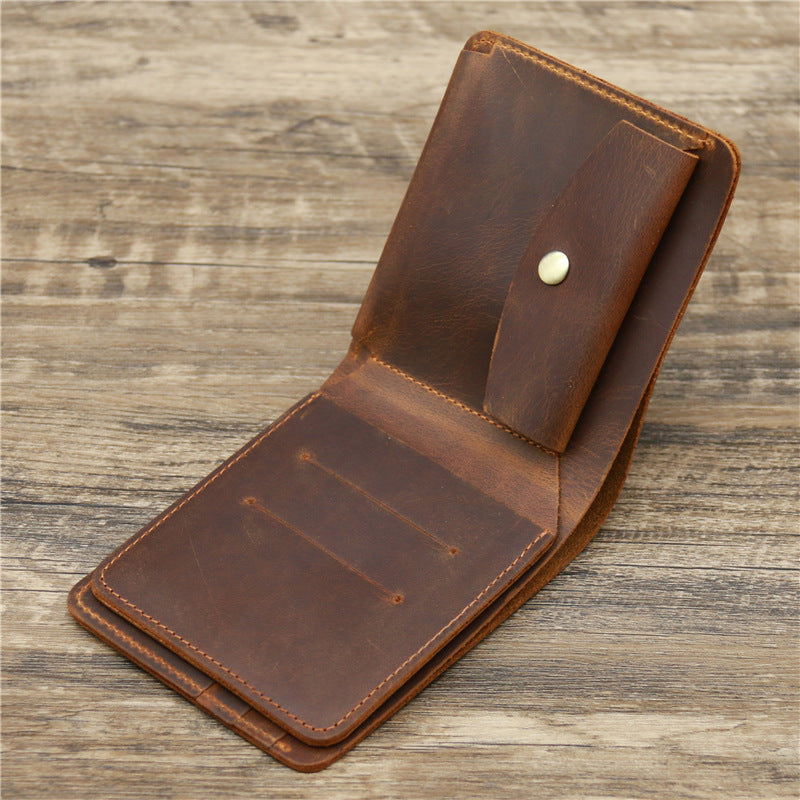 Vintage Cowhide Wallet with Card Storage