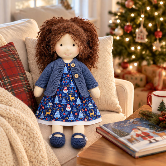 Louise - Handmade Christmas Cloth Doll with Gift Box