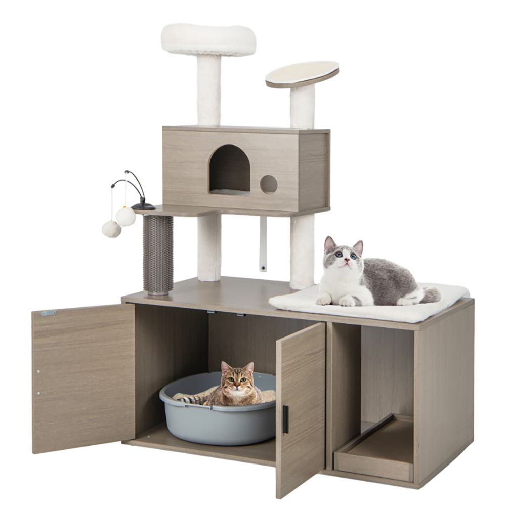 Cat Tower with Lower Litter Enclosure - View 4